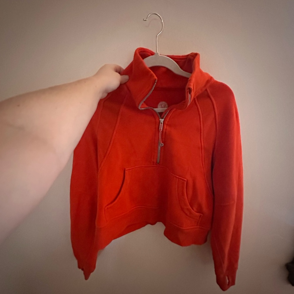 Lululemon Scuba halfzip in Red/Orange